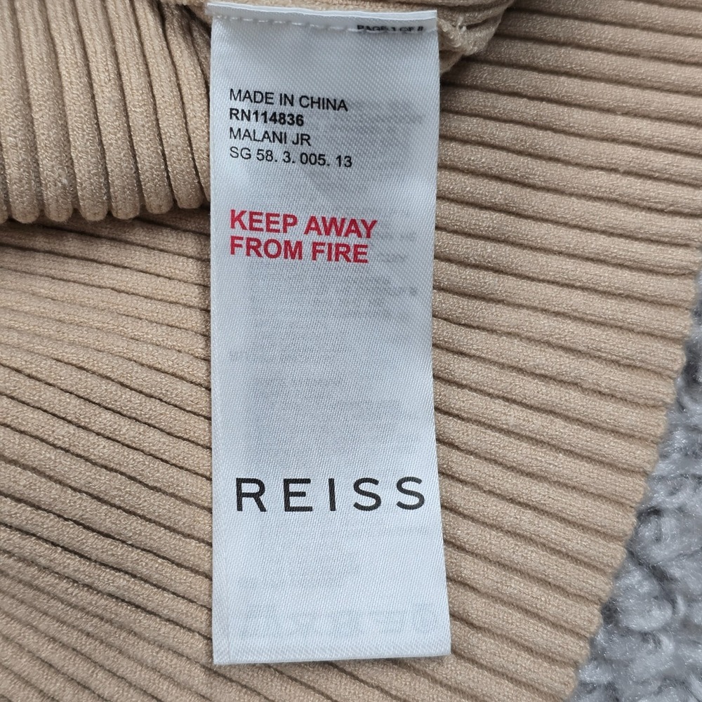 Reiss Girls Ribbed Knit Malani Sweater Dress Beige Size 6–7Y Preppy School‎ - Picture 6 of 12